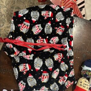 Festive Black Owl Print Pajama Set